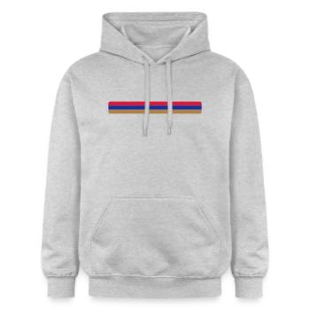Armenien (V) - Gildan Unisex Softstyle® Midweight Hoodie - Hellgrau meliert - Vorne - Liana (172cm) & Jaron (178cm)