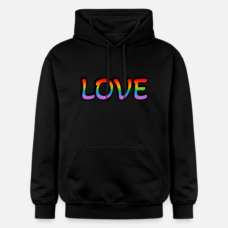 Amour arc-en-ciel rétro - Sweat à capuche Softstyle® Gildan Unisexe - noir