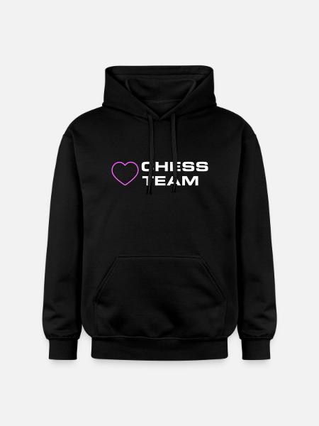 Chess Team Heart - Gildan Unisex Softstyle® Midweight Hoodie - black