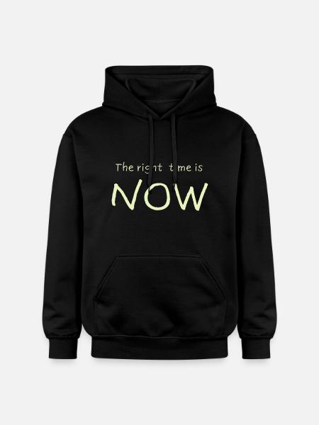 The right time is NOW - Gildan Unisex Softstyle® Midweight Hoodie - black