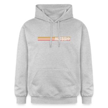 Alessio - Gildan Unisex Softstyle® Midweight Hoodie - Hellgrau meliert - Vorne - Liana (172cm) & Jaron (178cm)