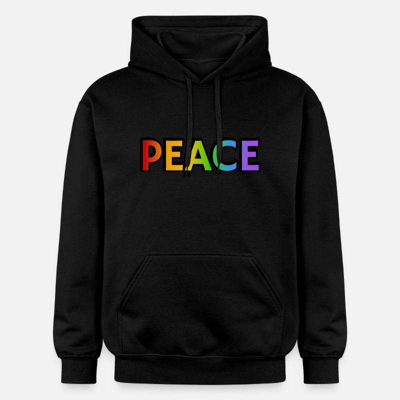 Arc-en-ciel de paix - Sweat à capuche Softstyle® Gildan Unisexe - noir