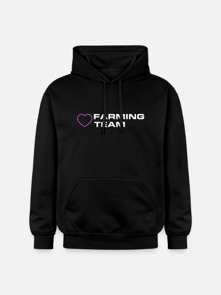 Farming Team Heart - Gildan Unisex Softstyle® Midweight Hoodie - black