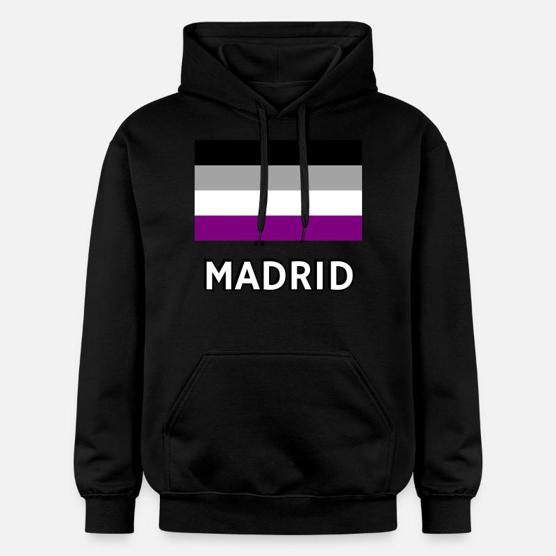 Asexualité Pride Drapeau Madrid - Sweat à capuche Softstyle® Gildan Unisexe - noir