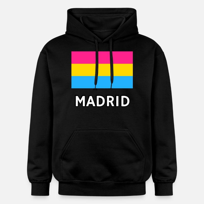 Pan Pride Drapeau Madrid - Sweat à capuche Softstyle® Gildan Unisexe - noir