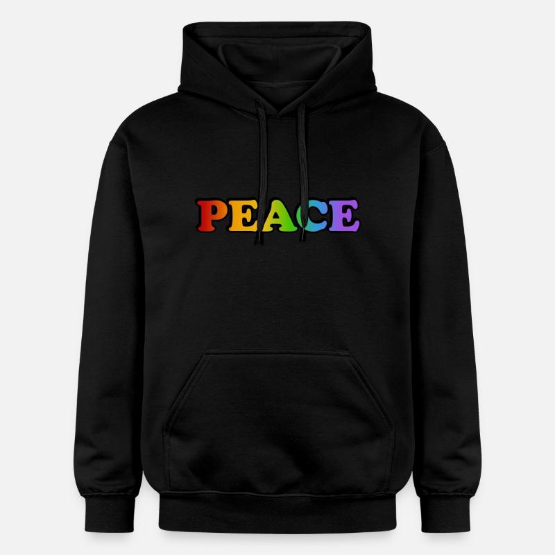 Arc-en-ciel de paix - Sweat à capuche Softstyle® Gildan Unisexe - noir