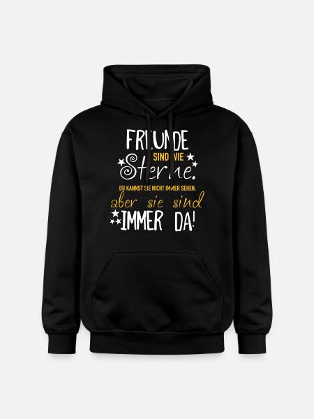 Freunde sind wie Sterne - Gildan Unisex Softstyle® Midweight Hoodie - Schwarz