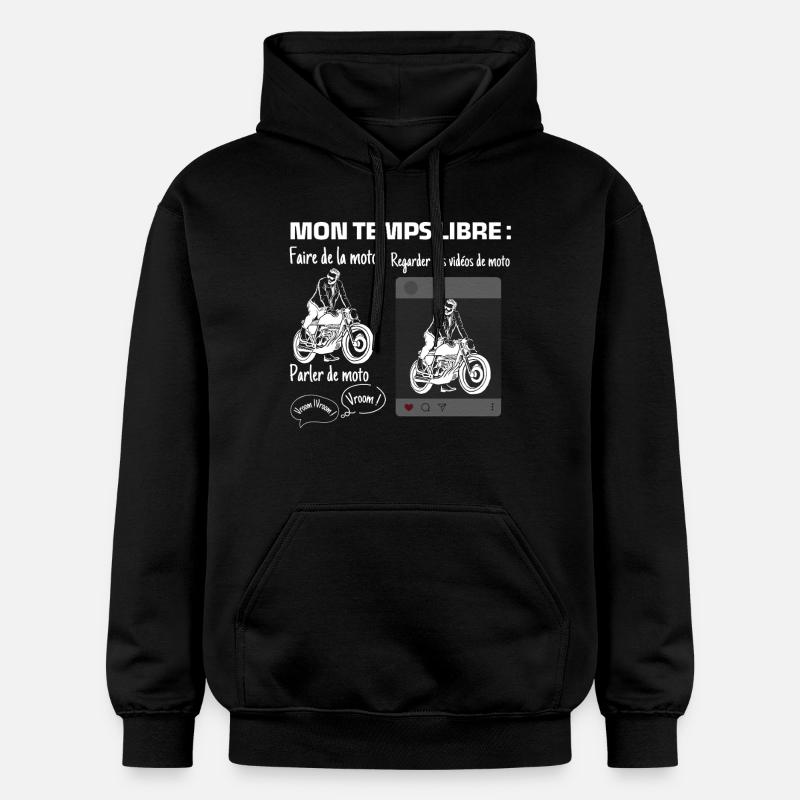 Mon temps libre : 100% moto - Sweat à capuche Softstyle® Gildan Unisexe - noir