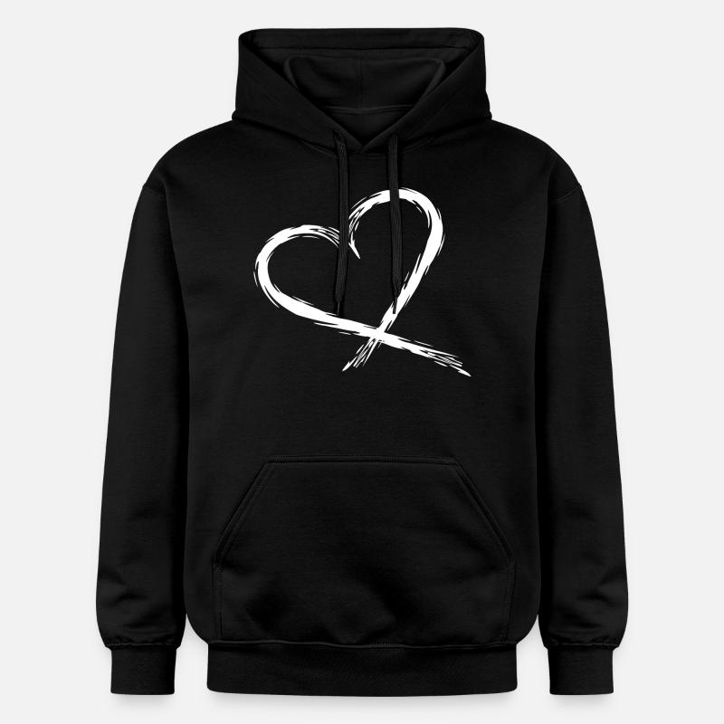 Coeur Conception vecteur Blanc - Sweat à capuche Softstyle® Gildan Unisexe - noir