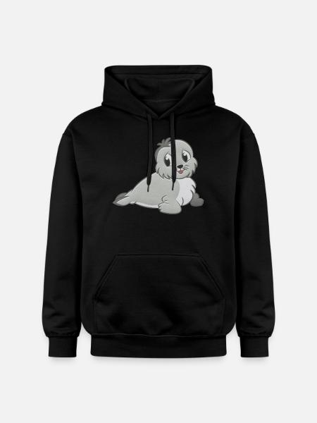Seal stuffed animal - Gildan Unisex Softstyle® Midweight Hoodie - black
