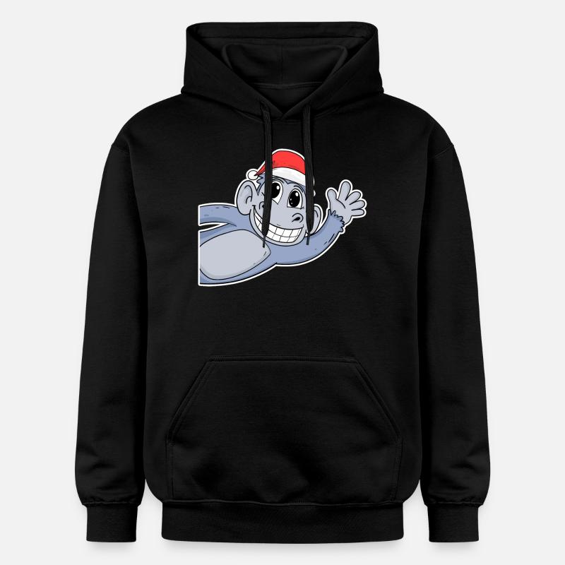 Noël singe - Sweat à capuche Softstyle® Gildan Unisexe - noir
