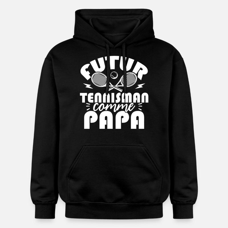 Futur tennisman comme papa - Sweat à capuche Softstyle® Gildan Unisexe - noir