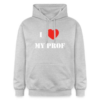 I love my prof - Gildan Unisex Softstyle® Midweight Hoodie - Hellgrau meliert - Vorne - Liana (172cm) & Jaron (178cm)