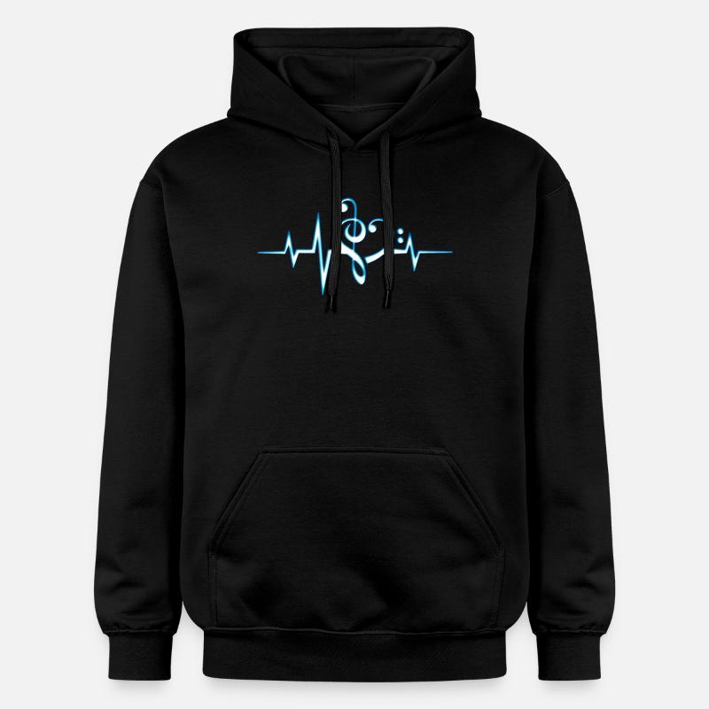Music, pulse, notes, Trance, Techno, Electro, Goa - Gildan Unisex Softstyle® Midweight Hoodie - black