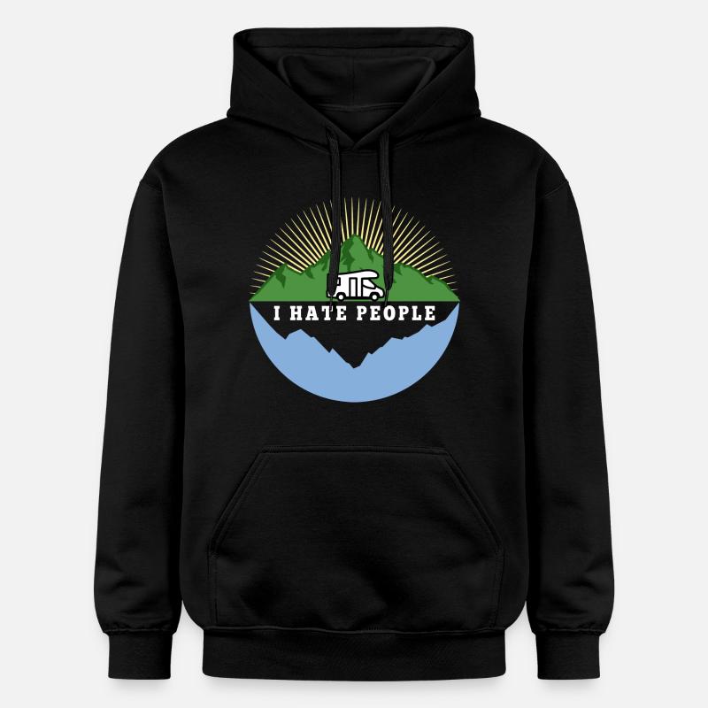 I hate people - Camping Nature Solitude - Sweat à capuche Softstyle® Gildan Unisexe - noir