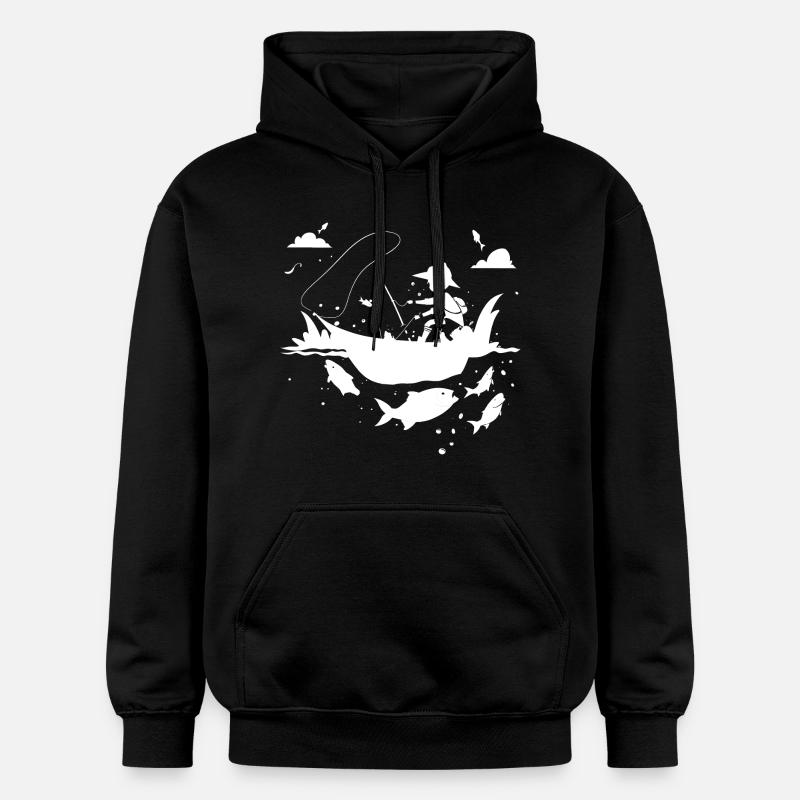Look de bande dessinée de pêche - Sweat à capuche Softstyle® Gildan Unisexe - noir