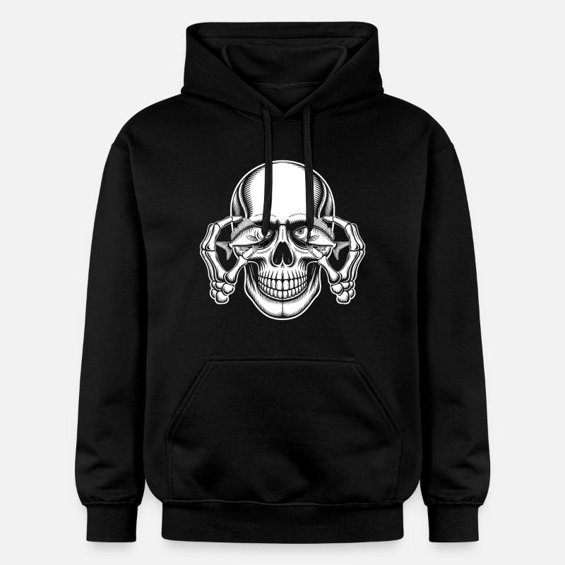 Crâne aux yeux de poisson - Sweat à capuche Softstyle® Gildan Unisexe - noir