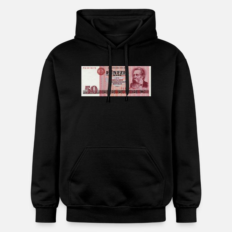 50 Markschein de la RDA - Sweat à capuche Softstyle® Gildan Unisexe - noir