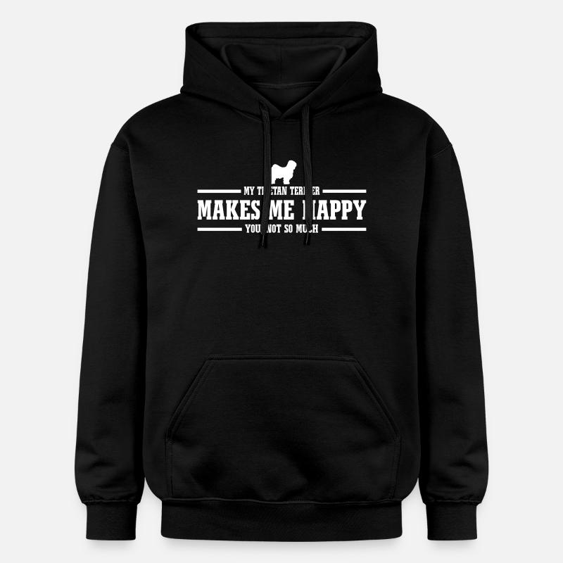 TIBET TERRIER me rend heureux - Sweat à capuche Softstyle® Gildan Unisexe - noir