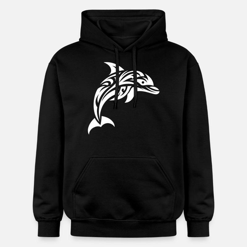 Saut Mignon Tatouage Dauphin - Sweat à capuche Softstyle® Gildan Unisexe - noir