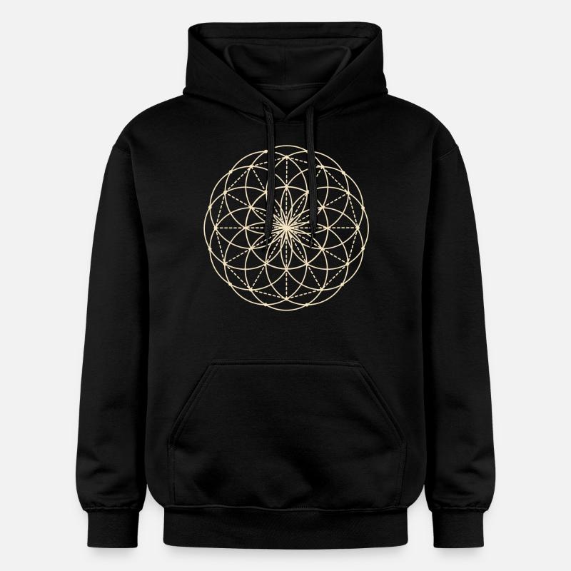 Géométrie sacrée Fleur - Sweat à capuche Softstyle® Gildan Unisexe - noir