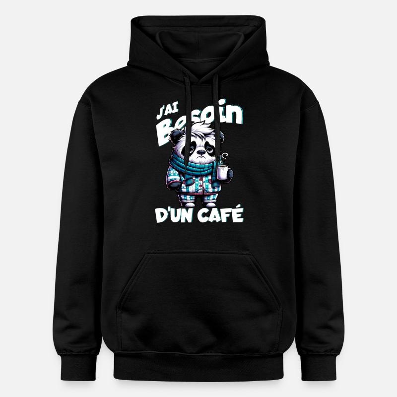 J'ai besoin d'un café - Sweat à capuche Softstyle® Gildan Unisexe - noir