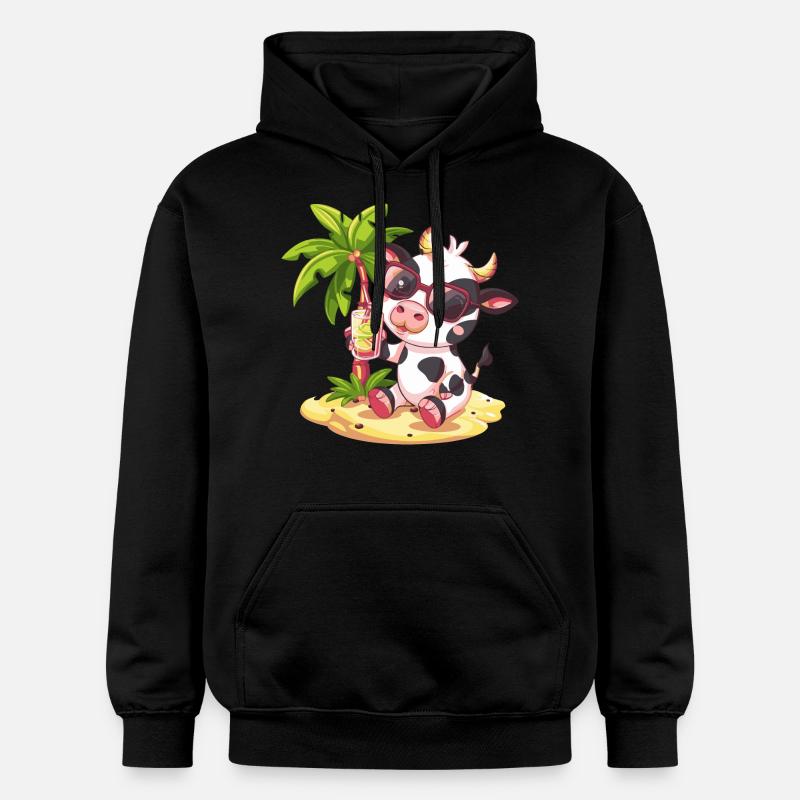 Vache, Île, Été, Palm - Sweat à capuche Softstyle® Gildan Unisexe - noir
