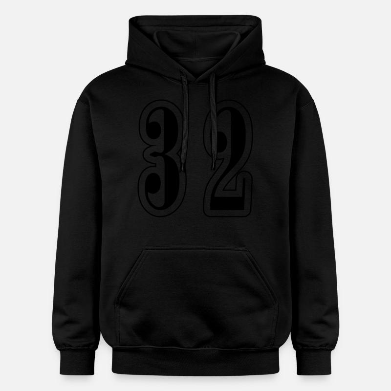 32 Symbole numérique - Sweat à capuche Softstyle® Gildan Unisexe - noir