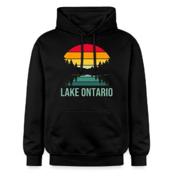 Great Lakes - Gildan Unisex Softstyle® Midweight Hoodie - Schwarz - Vorne - Marisol (170cm) & Nik (191cm)