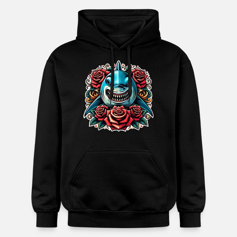 Requin - Sweat à capuche Softstyle® Gildan Unisexe - noir