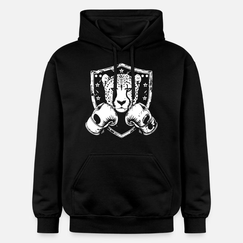 Combattant boxeur guépard - Sweat à capuche Softstyle® Gildan Unisexe - noir