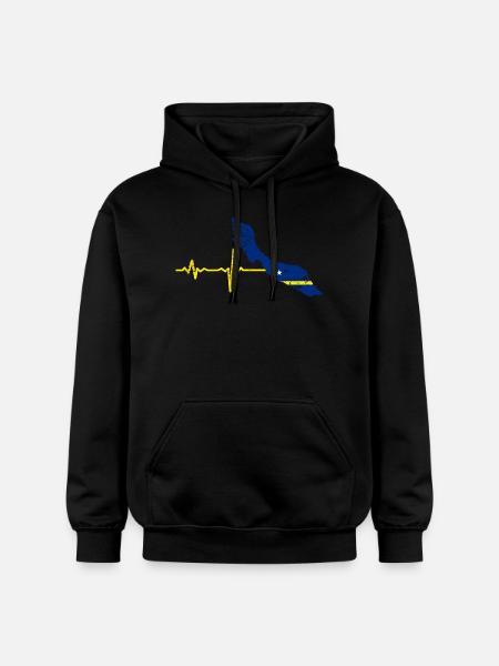 Heartbeat Curacao gift - Gildan Unisex Softstyle® Midweight Hoodie - black