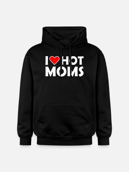 I love hot moms - Gildan Unisex Softstyle® Midweight Hoodie - black