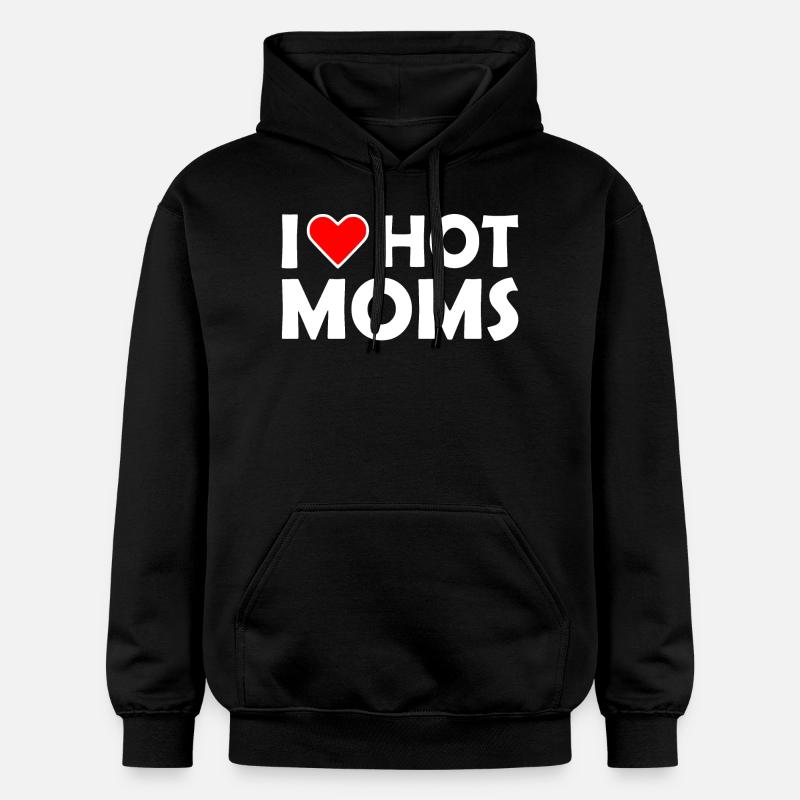 I love hot moms - Sweat à capuche Softstyle® Gildan Unisexe - noir
