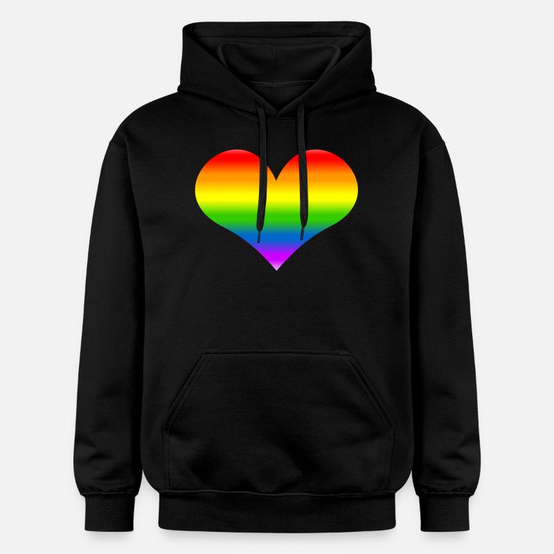 Rainbow Heart arc - Sweat à capuche Softstyle® Gildan Unisexe - noir