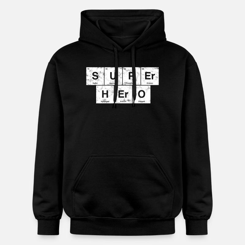 Nerdiger Superheld! Periodensystem der Elemente - Gildan Unisex Softstyle® Midweight Hoodie - Schwarz