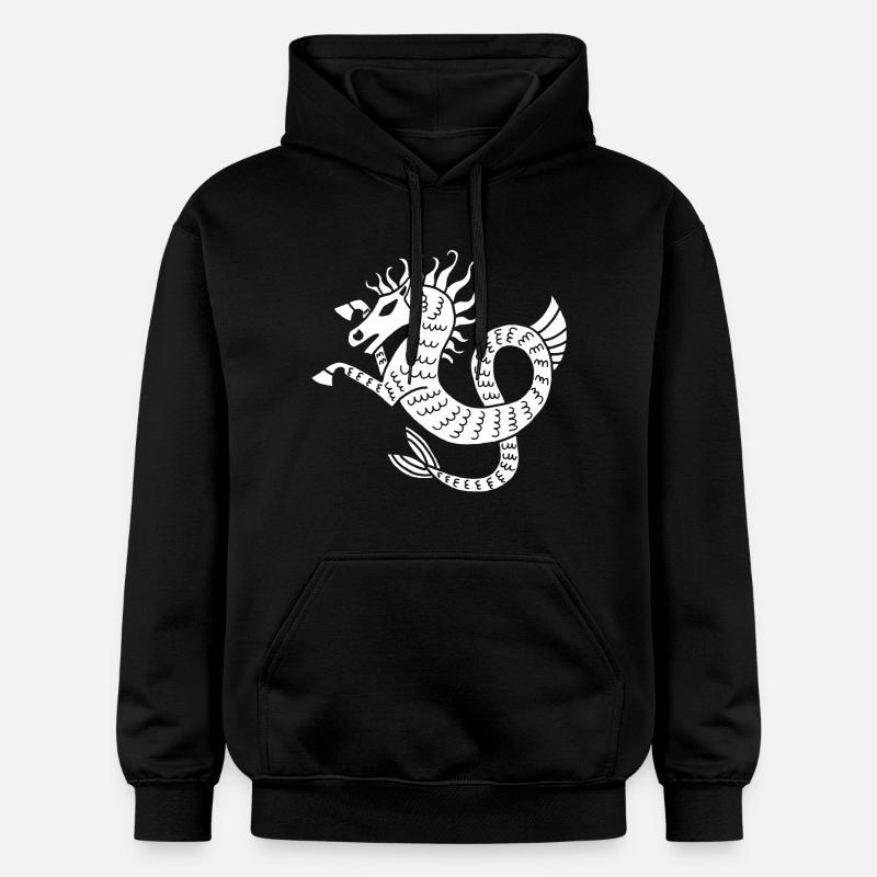 Cheval de mer blanc - Sweat à capuche Softstyle® Gildan Unisexe - noir