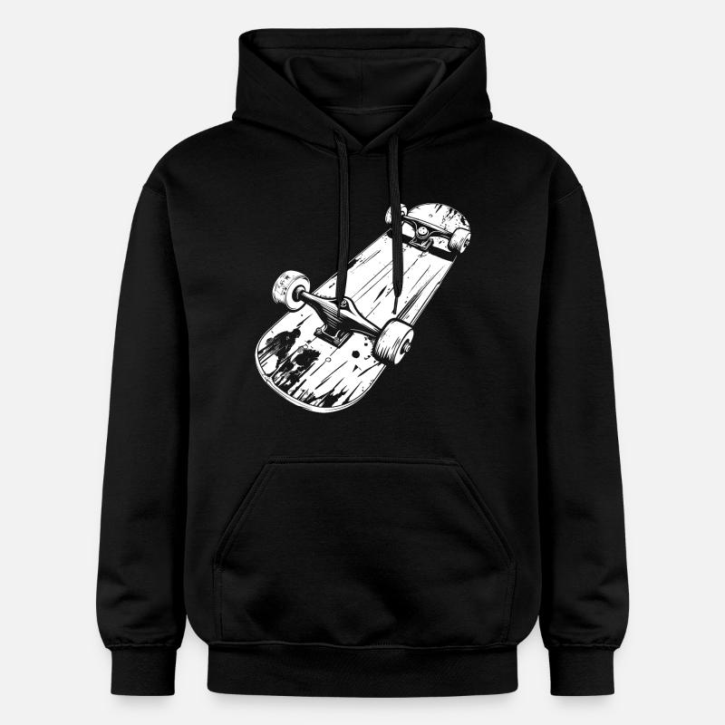 Dessin de planche à roulettes - Sweat à capuche Softstyle® Gildan Unisexe - noir