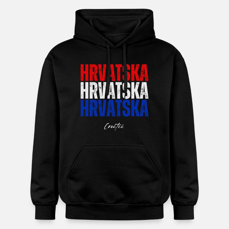 Drapeau croate, fierté croate - Sweat à capuche Softstyle® Gildan Unisexe - noir