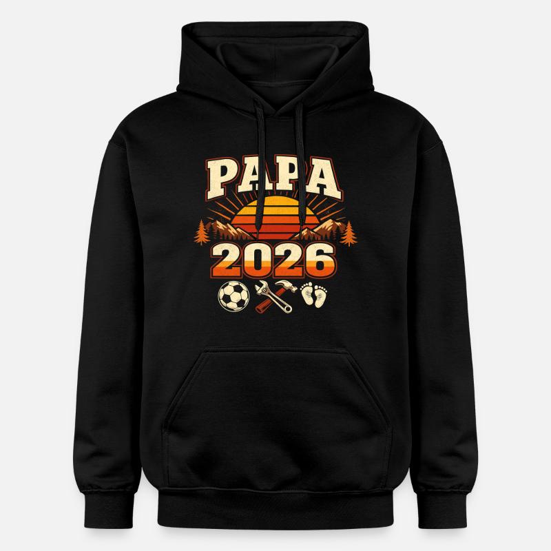 Papa 2026 Loading Geschenk Werdender Vater - Gildan Unisex Softstyle® Midweight Hoodie - Schwarz
