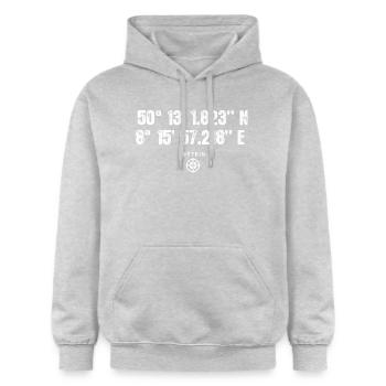 Idstein Geocacher Geschenk Standort GPS Stadt - Gildan Unisex Softstyle® Midweight Hoodie - Hellgrau meliert - Vorne - Liana (172cm) & Jaron (178cm)