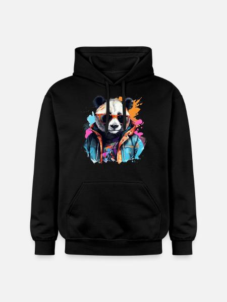 Rogue Panda. Graffiti-style design. - Gildan Unisex Softstyle® Midweight Hoodie - black