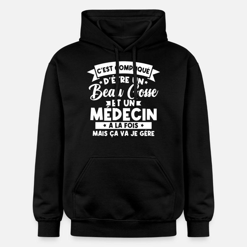 Beau Gosse et Médecin - Sweat à capuche Softstyle® Gildan Unisexe - noir