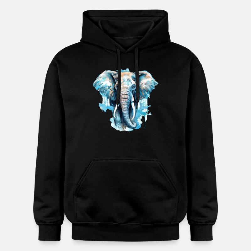 Éléphant - Sweat à capuche Softstyle® Gildan Unisexe - noir
