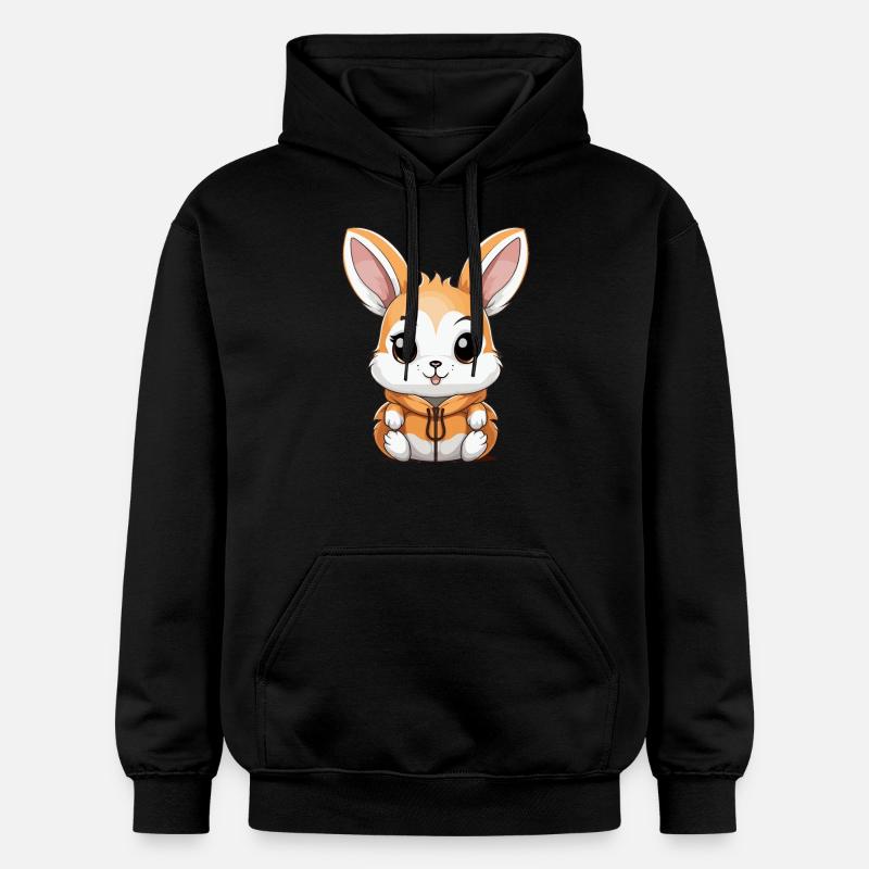 Lapin - Style Kawaii - Sweat à capuche Softstyle® Gildan Unisexe - noir
