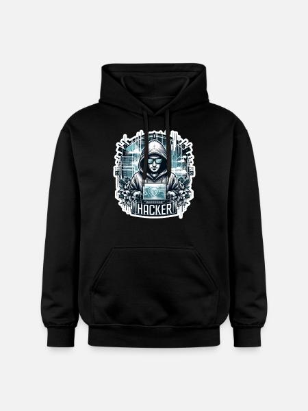 Hacker - Illustration - Gildan Unisex Softstyle® Midweight Hoodie - black