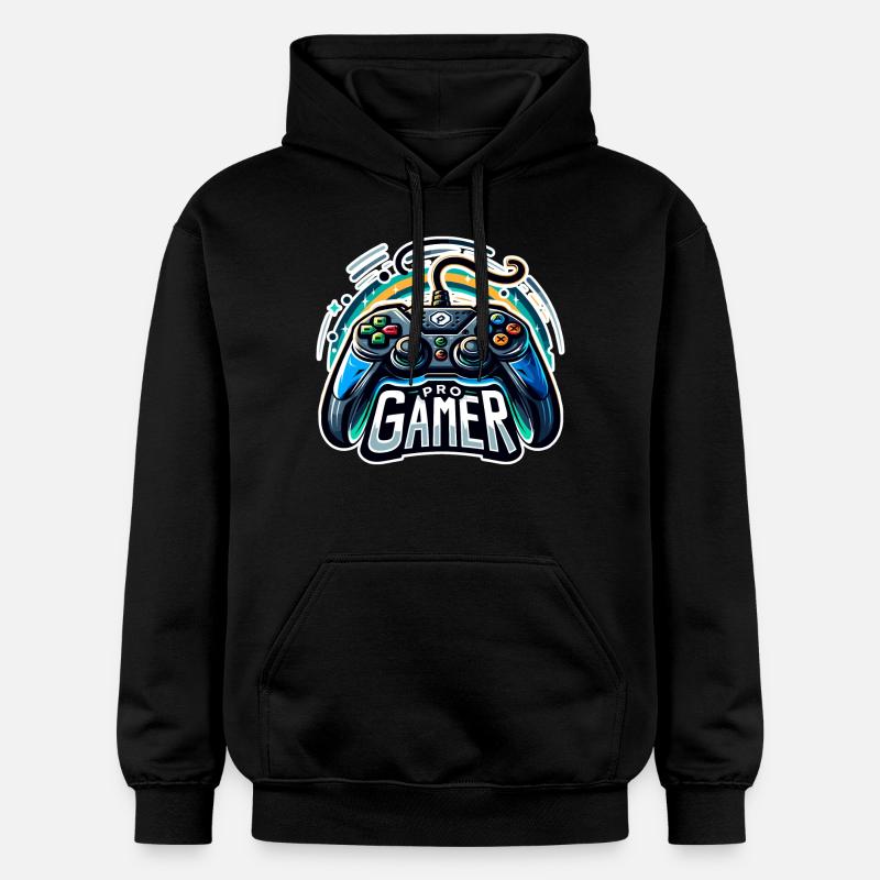 Pro Gamer - Controller Illustration - Gildan Unisex Softstyle® Midweight Hoodie - black