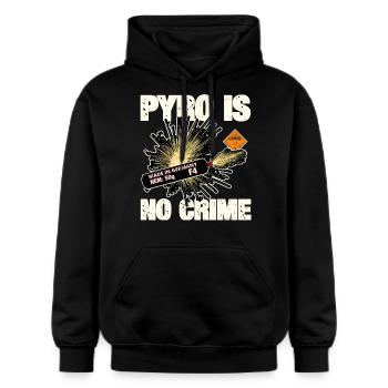Pyro Is No Crime - Gildan Unisex Softstyle® Midweight Hoodie - Schwarz - Vorne - Marisol (170cm) & Nik (191cm)