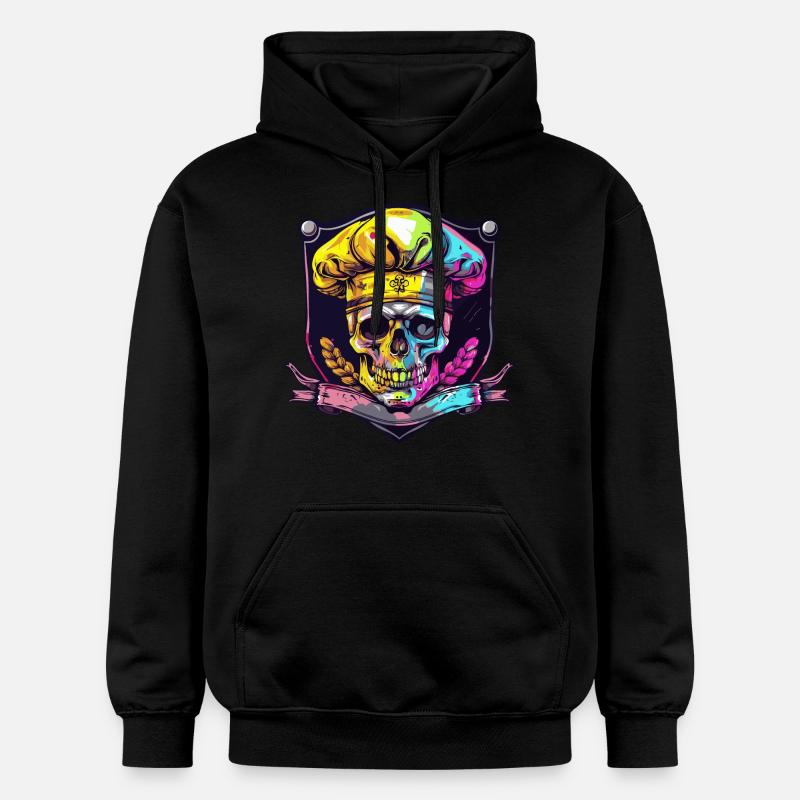 Chef squelette de crâne - Sweat à capuche Softstyle® Gildan Unisexe - noir