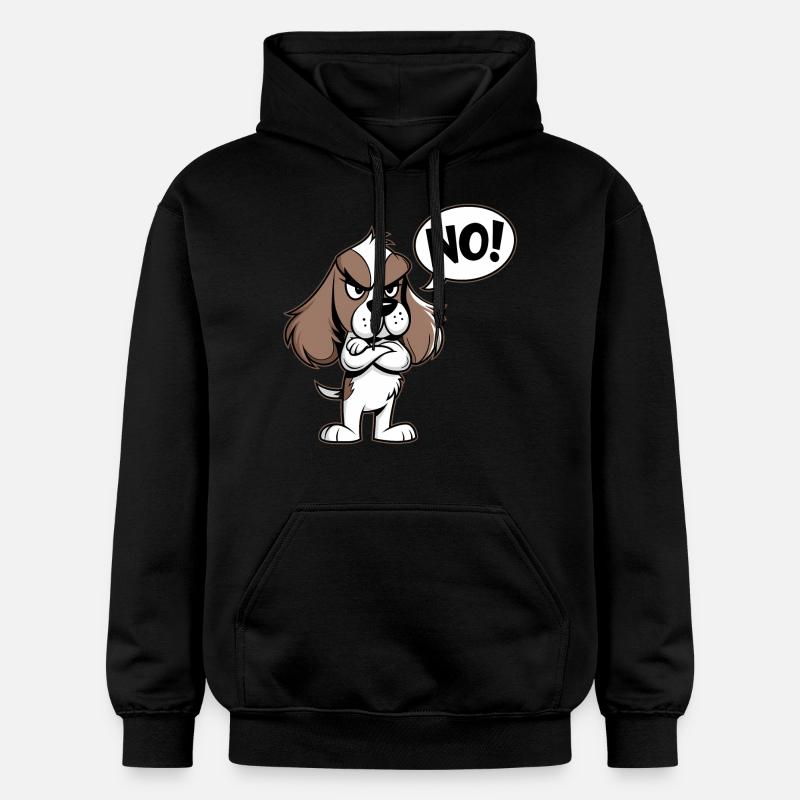 Cocker Spaniel disant "Non ! - Sweat à capuche Softstyle® Gildan Unisexe - noir